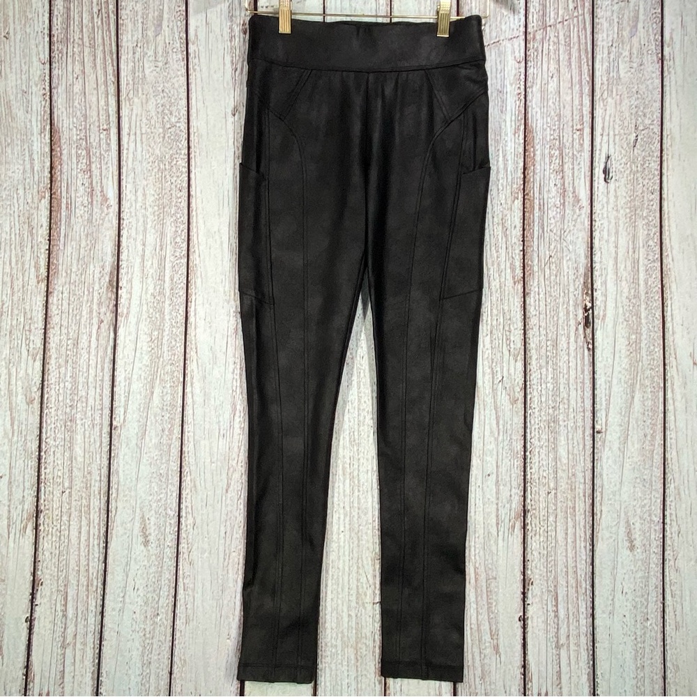 Democracy Glider Pants Womens Size XS Black Leggings Pull On Leg Pockets